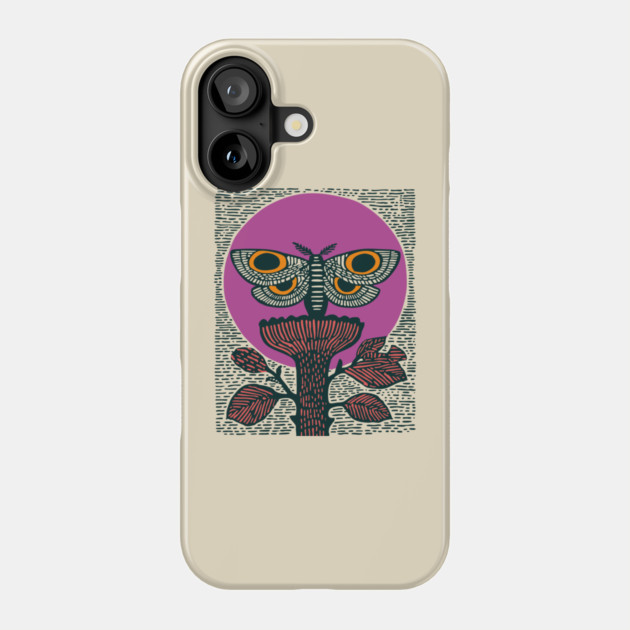 Mystic Death's-Head Moth - Visionary Folk Art Phone Case by TuncGK