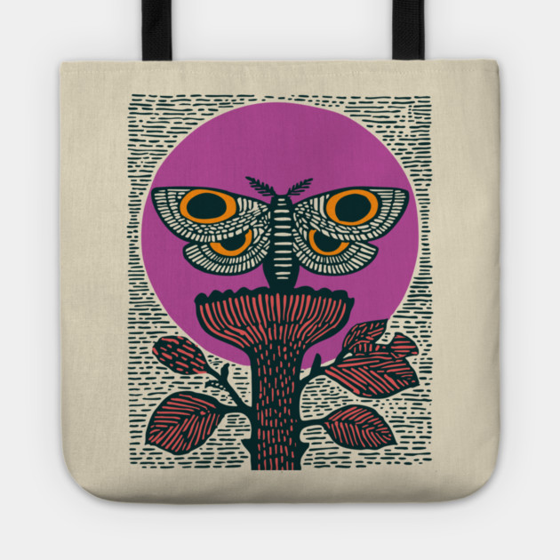Mystic Death's-Head Moth - Visionary Folk Art Tote by TuncGK