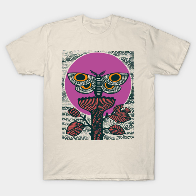 Mystic Death's-Head Moth - Visionary Folk Art T-Shirt by TuncGK
