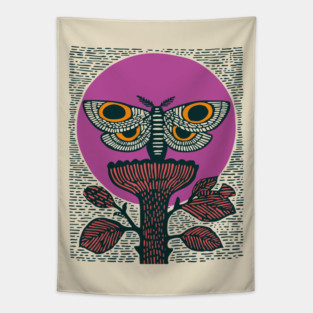 Mystic Death's-Head Moth - Visionary Folk Art Tapestry