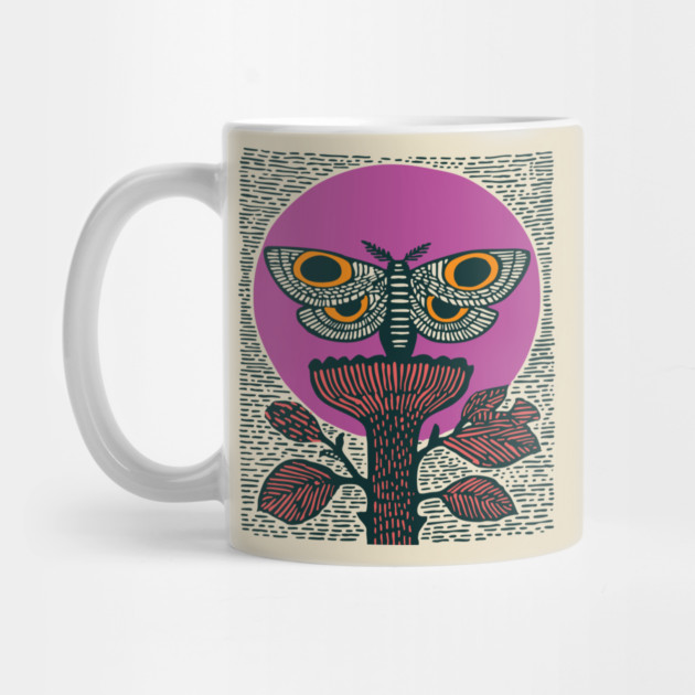 Mystic Death's-Head Moth - Visionary Folk Art by TuncGK