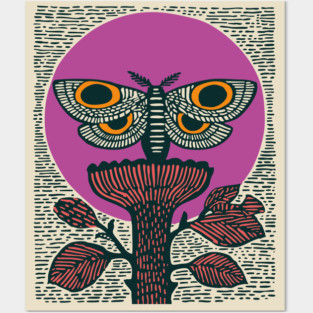 Mystic Death's-Head Moth - Visionary Folk Art Posters and Art