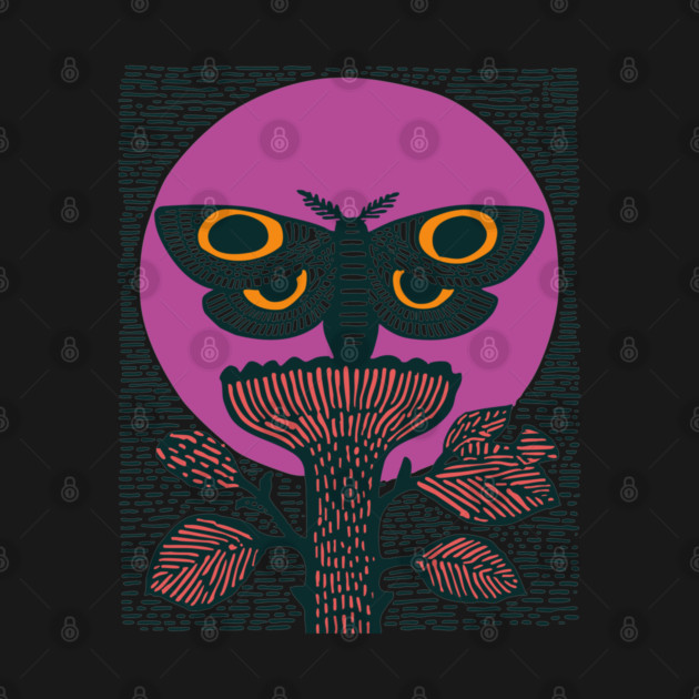 Mystic Death's-Head Moth - Visionary Folk Art by TuncGK