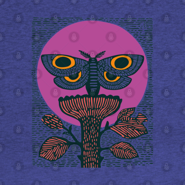 Mystic Death's-Head Moth - Visionary Folk Art by TuncGK