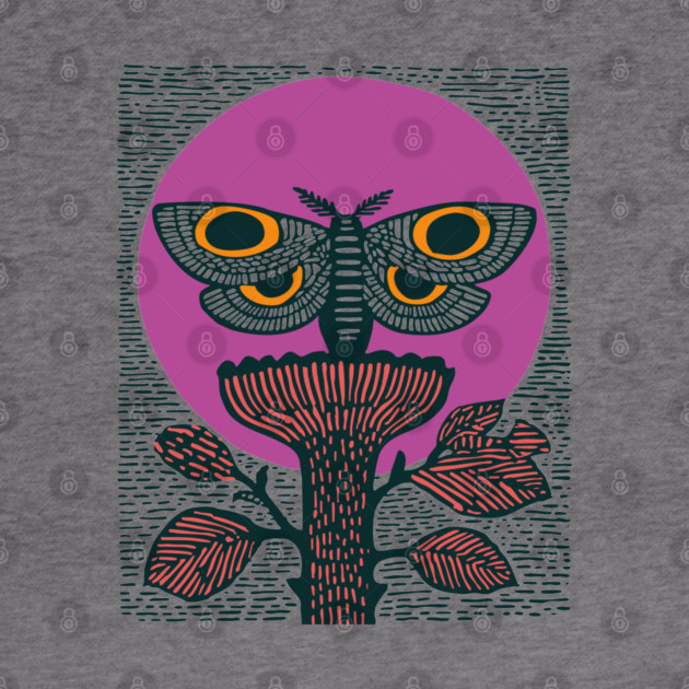 Mystic Death's-Head Moth - Visionary Folk Art by TuncGK