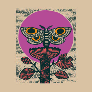 Mystic Death's-Head Moth - Visionary Folk Art T-Shirt