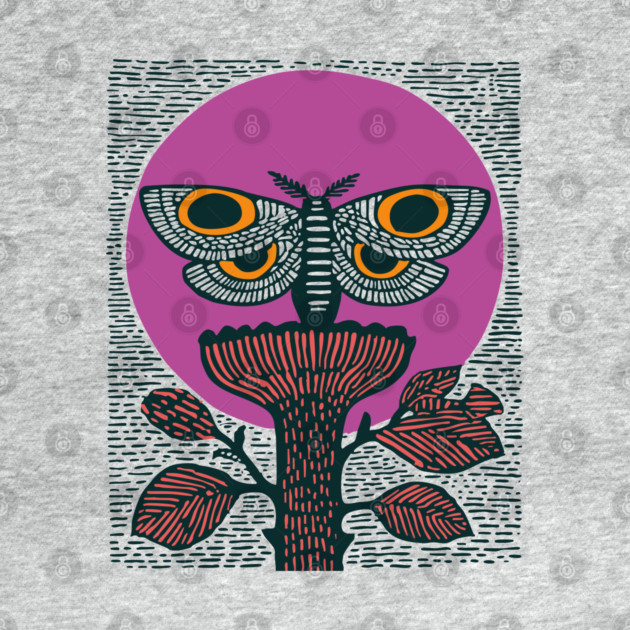 Mystic Death's-Head Moth - Visionary Folk Art by TuncGK