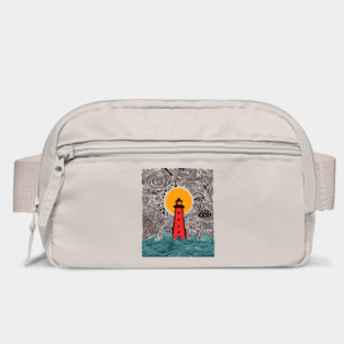 Stormy Night Lighthouse - Expressionist Ocean Art Bag