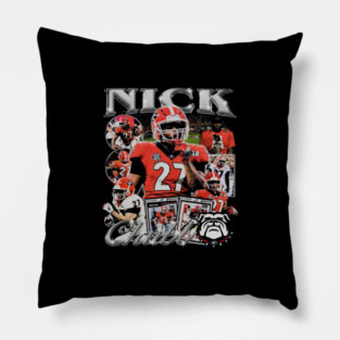 Nick Chubb College Vintage Bootleg Pillow