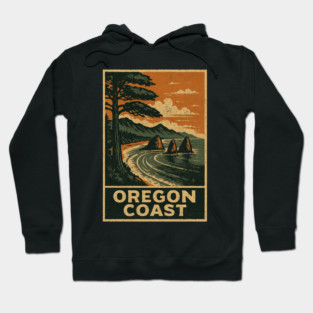 Oregon Coast Scenic Nature Pacific Northwest Travel Ocean Mountains Landscape Hoodie