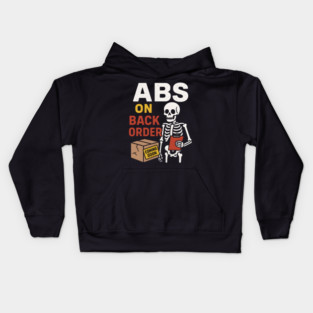 Abs on Backorder Funny Skeleton Gym Fitness Graphic Kids Hoodie
