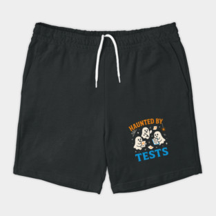 Haunted by Tests Funny Ghost Student Halloween Exam Graphic Shorts