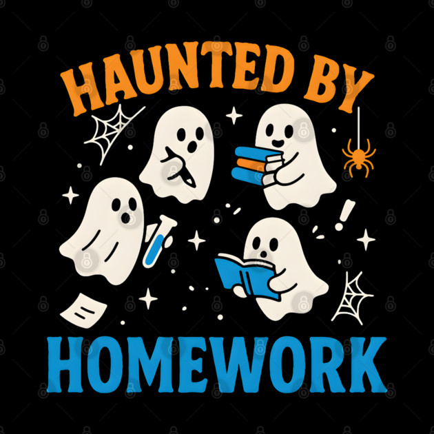 Haunted by Homework Funny Ghost Student Halloween Graphic by MakerMind8.2