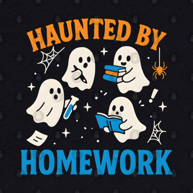 Haunted by Homework Funny Ghost Student Halloween Graphic by MakerMind8.2