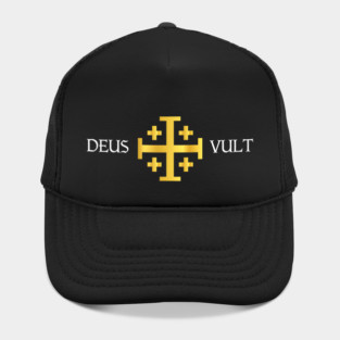 Deus Vult Jerusalem Cross Catholic Faith Hat