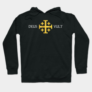 Deus Vult Jerusalem Cross Catholic Faith Hoodie
