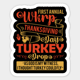 Thanksgiving WKRP Turkey Drop Sticker