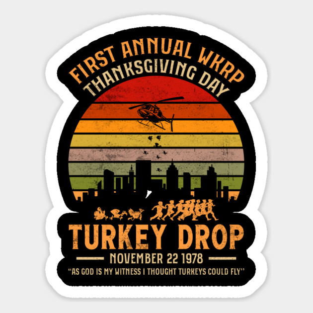 Thanksgiving WKRP Turkey Drop Magnet by Hays Robert Print