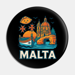 Malta Vibes: Scenic Landmarks & Local Delights Pin