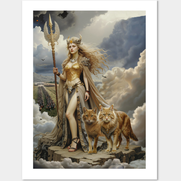 Freya Two The Divine Norse Goddess Of Love and War Wall Art by Scottish Viking