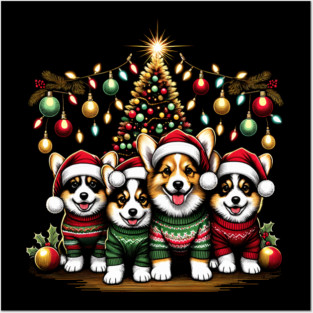 Corgi Dog Family Christmas Ugly Sweater Holiday Posters and Art
