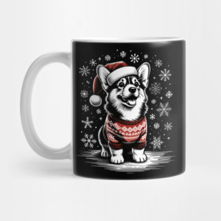 Corgi Dog Christmas Santa Hat Ugly Sweater Snow Mug