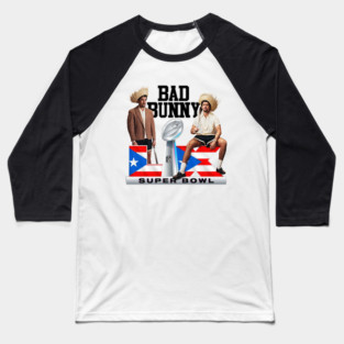 Bad Bunny Super Bowl Puerto Rico Edition Baseball T-Shirt