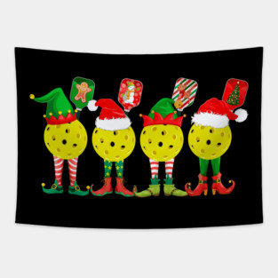 Funny Pickleball Players Merry Christmas Pajamas Xmas Men Tapestry