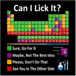Can I Lick It Periodic Table Chart Science Teacher Cool Meme Posters and Art
