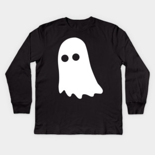 Cute Ghost – Simple Minimal Halloween Kids Long Sleeve T-Shirt