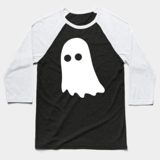 Cute Ghost – Simple Minimal Halloween Baseball T-Shirt