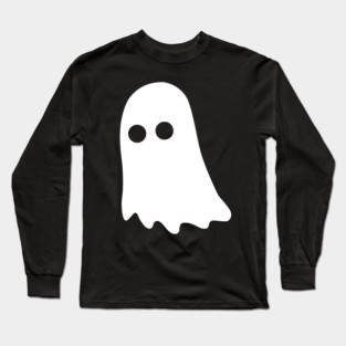 Cute Ghost – Simple Minimal Halloween Long Sleeve T-Shirt