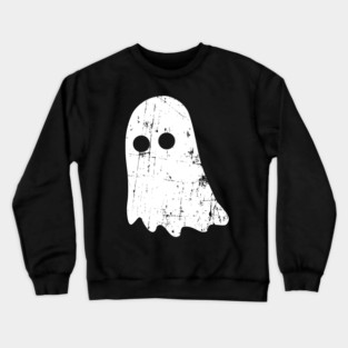 Cute Vintage Ghost – Simple Distressed Grunge Halloween Crewneck Sweatshirt