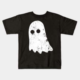 Cute Vintage Ghost – Simple Distressed Grunge Halloween Kids T-Shirt