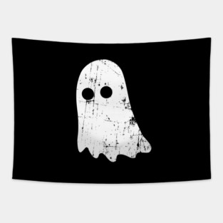 Cute Vintage Ghost – Simple Distressed Grunge Halloween Tapestry