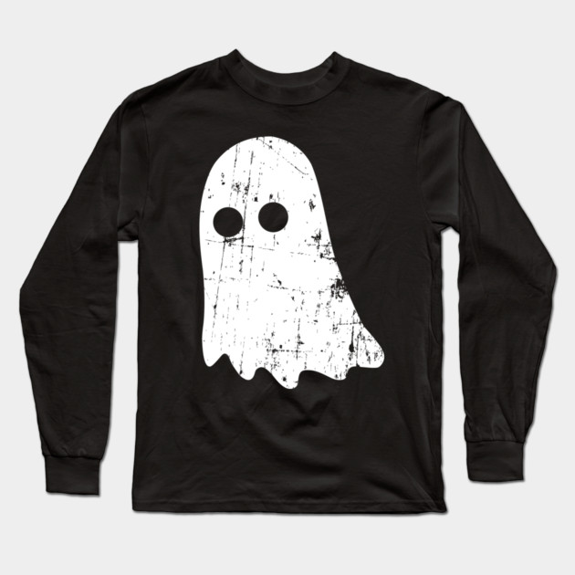Cute Vintage Ghost – Simple Distressed Grunge Halloween Long Sleeve T-Shirt by Butter Creative