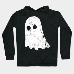 Cute Vintage Ghost – Simple Distressed Grunge Halloween Hoodie