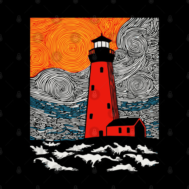 Lighthouse at Sunrise - Coastal Snow Scene by TuncGK