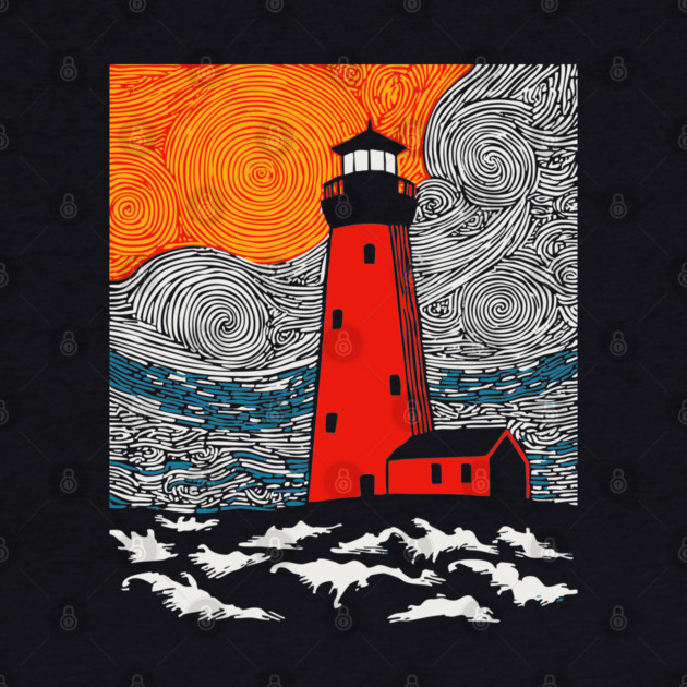 Lighthouse at Sunrise - Coastal Snow Scene by TuncGK