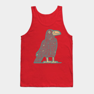 Cyber Crow Totem - Futuristic Tribal Raven Art Tank Top