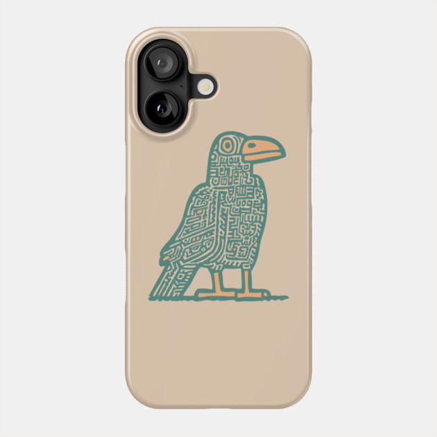 Cyber Crow Totem - Futuristic Tribal Raven Art Phone Case by TuncGK
