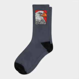 American Bald Eagle - Graphic Pop Art Portrait Socks
