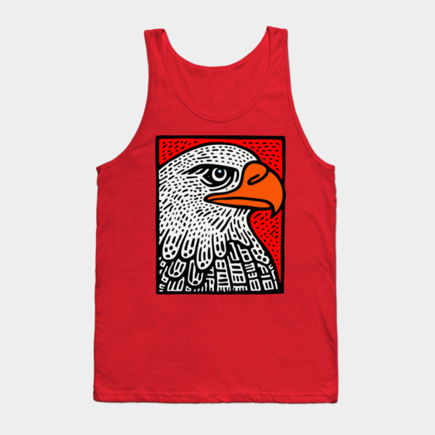 American Bald Eagle - Graphic Pop Art Portrait Tank Top by TuncGK