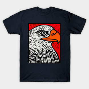 American Bald Eagle - Graphic Pop Art Portrait T-Shirt