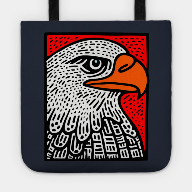 American Bald Eagle - Graphic Pop Art Portrait Tote by TuncGK