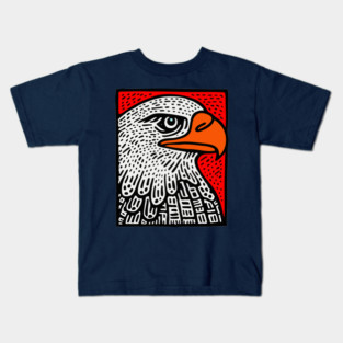American Bald Eagle - Graphic Pop Art Portrait Kids T-Shirt