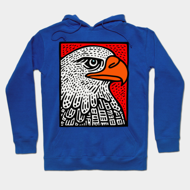 American Bald Eagle - Graphic Pop Art Portrait Hoodie by TuncGK