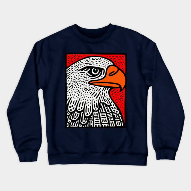 American Bald Eagle - Graphic Pop Art Portrait Crewneck Sweatshirt by TuncGK