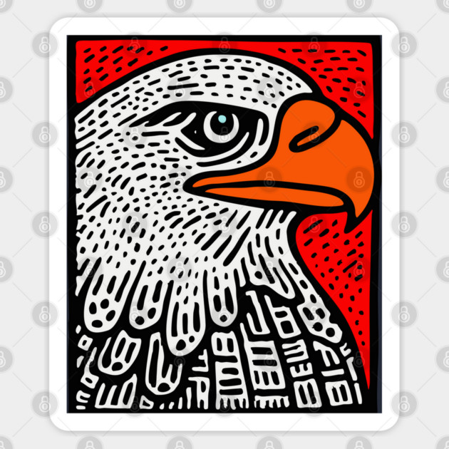 American Bald Eagle - Graphic Pop Art Portrait Sticker by TuncGK
