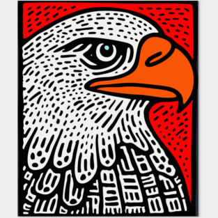 American Bald Eagle - Graphic Pop Art Portrait Posters and Art